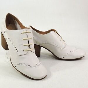 ZENUX 🇮🇹 WOMEN'S SOFT WHITE LEATHER COMFORT HEELED BOOTIE